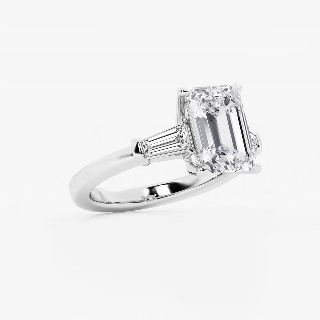 Gaia 4 3/4 ctw Emerald Lab Grown Diamond Three Stone Engagement Ring