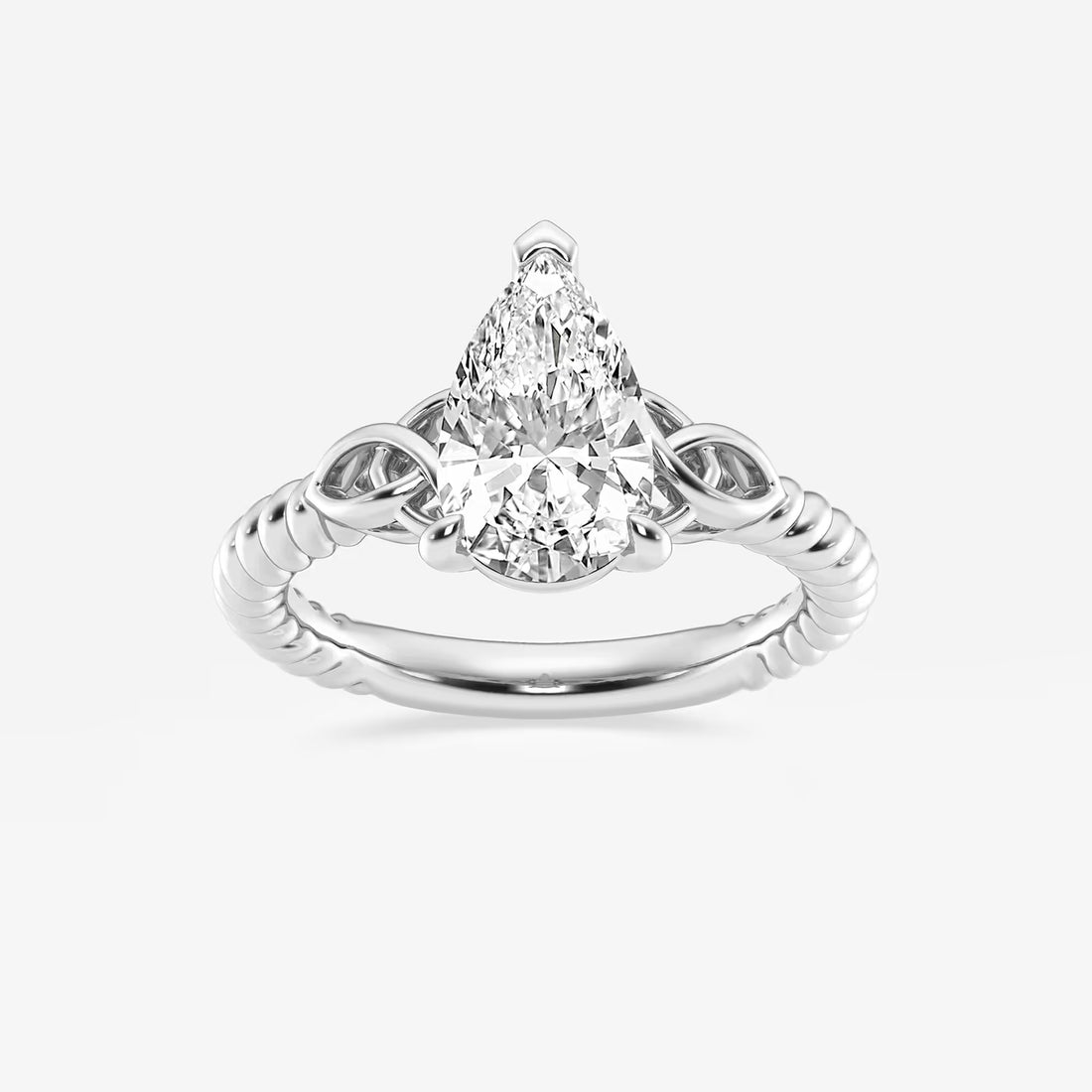 Gilda 2 ctw Pear Lab Grown Diamond Celtic Twist Solitaire Engagement Ring