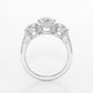 Hera 3 7/8 ctw Oval Lab Grown Diamond Shadow Halo Three Stone Engagement Ring