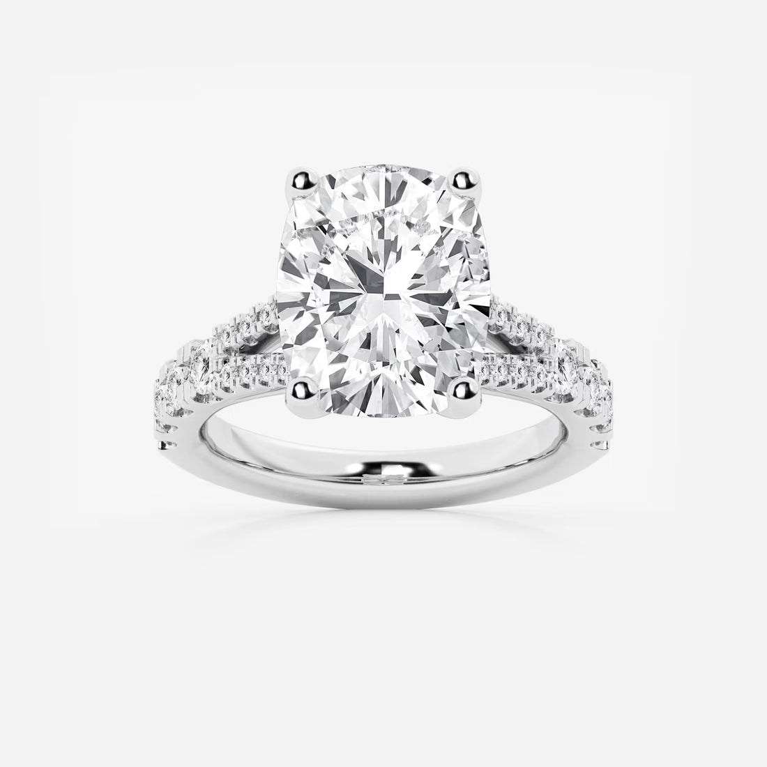 Nirvana 7 2/3 ctw Elongated Cushion Lab Grown Diamond Split Shank Engagement Ring