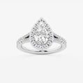 Nirvana 2 ctw Pear Lab Grown Diamond Split Shank Halo Engagement Ring