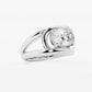 3 ctw Curve Vine Elongated Cushion Solitaire Ring