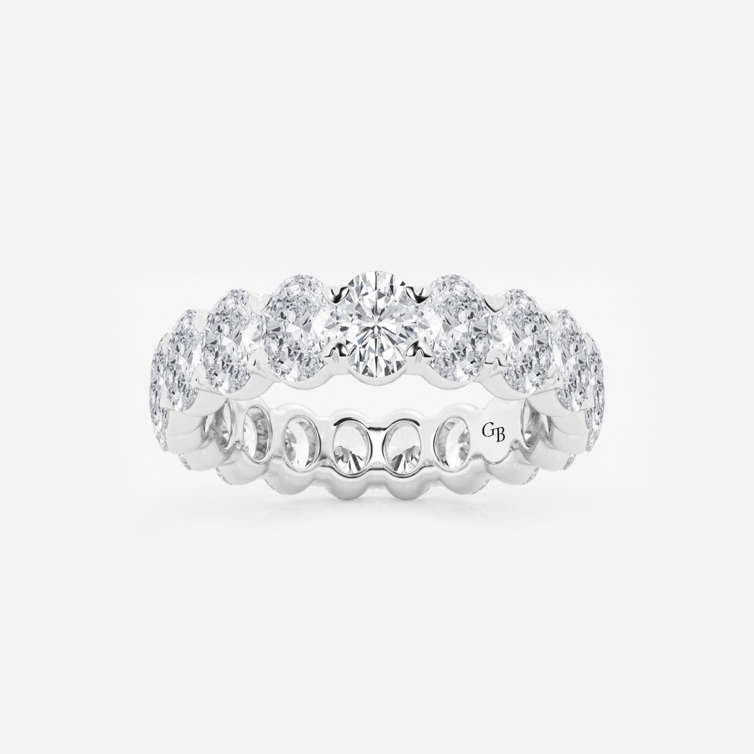 Cynthia 4 ctw Oval Lab Grown Diamond Eternity Band - 4.9mm Width