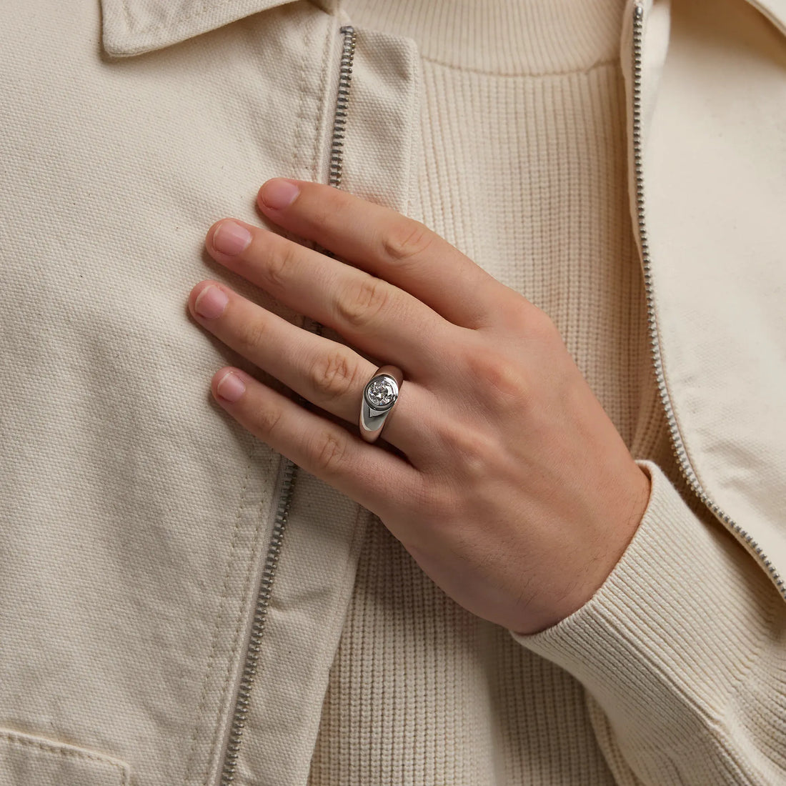 1 1/2 ctw Round Lab Grown Diamond Polished Solitaire Ring