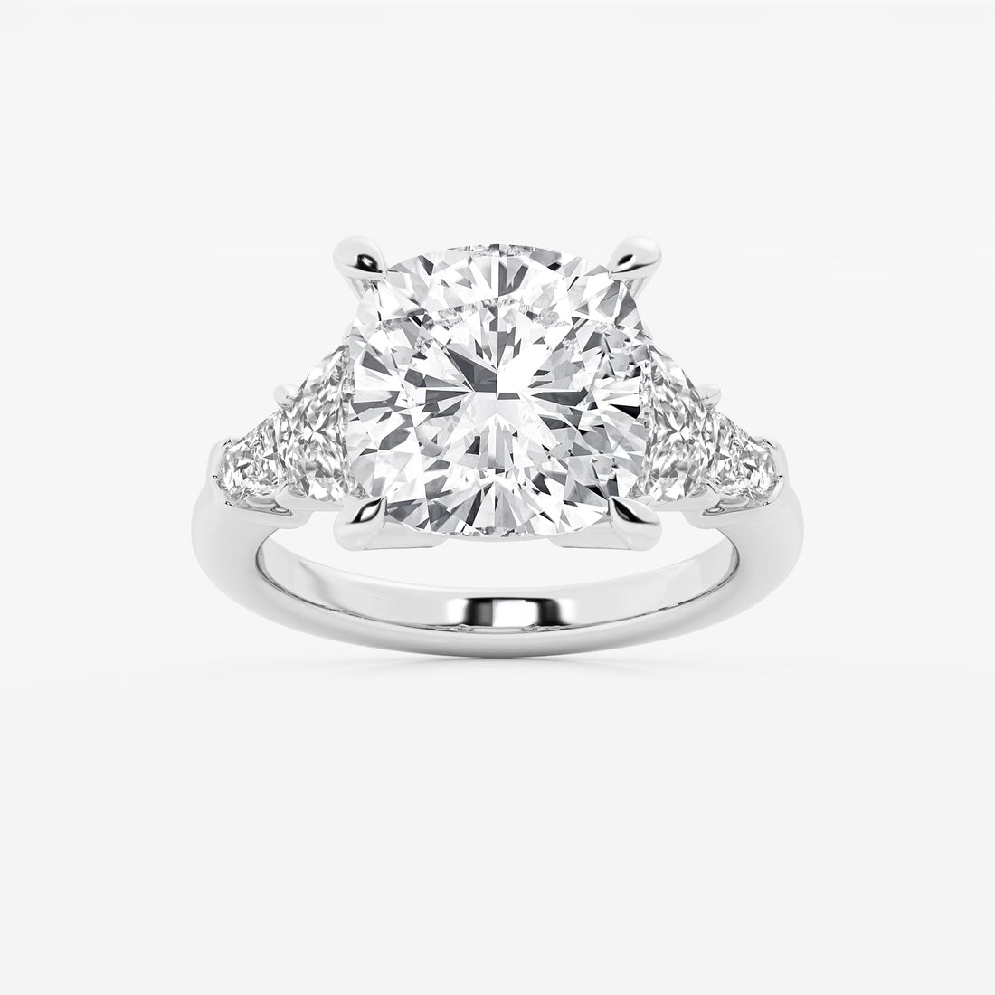 Tessa 8 1/3 ctw Cushion Lab Grown Diamond Side Stone Engagement Ring