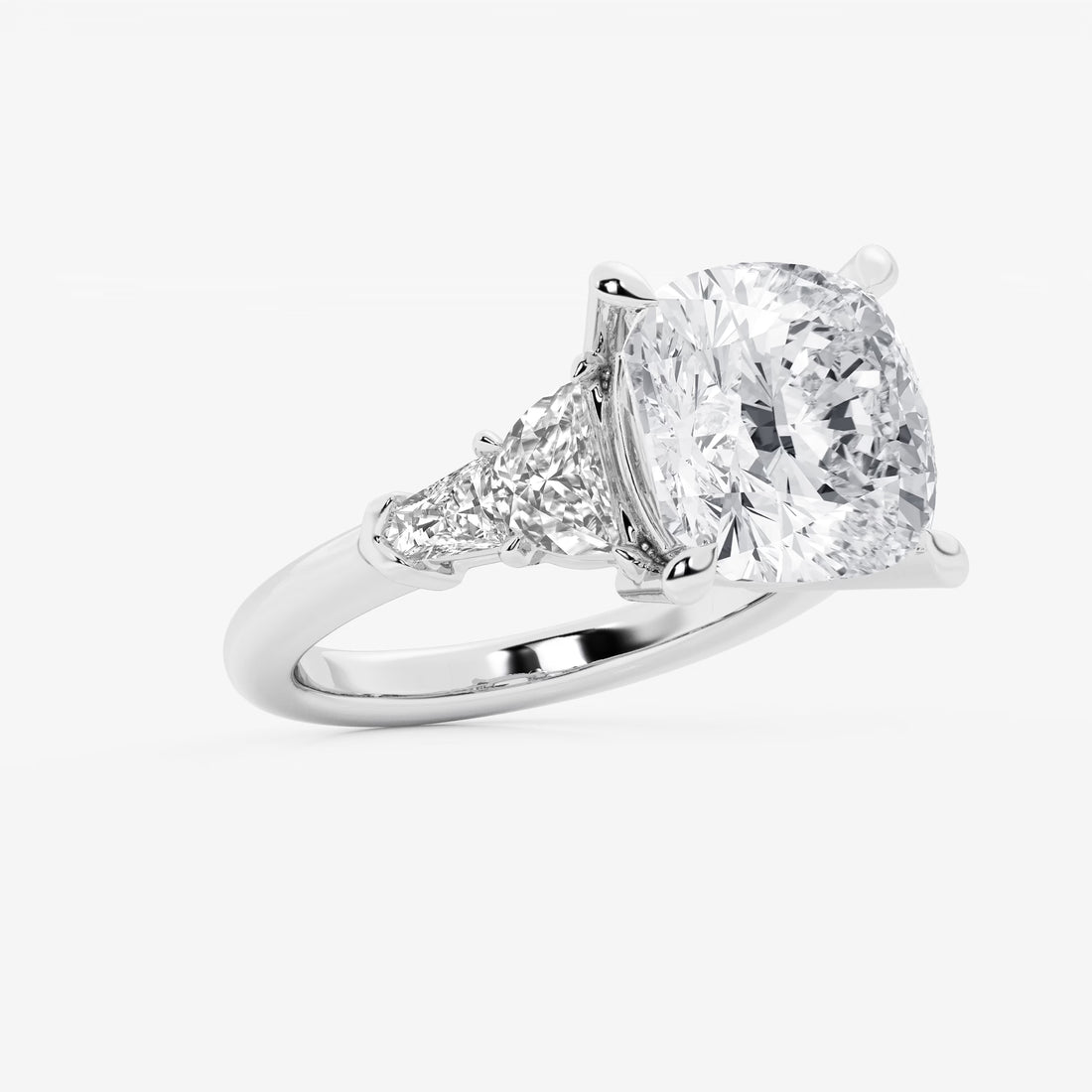 Tessa 8 1/3 ctw Cushion Lab Grown Diamond Side Stone Engagement Ring