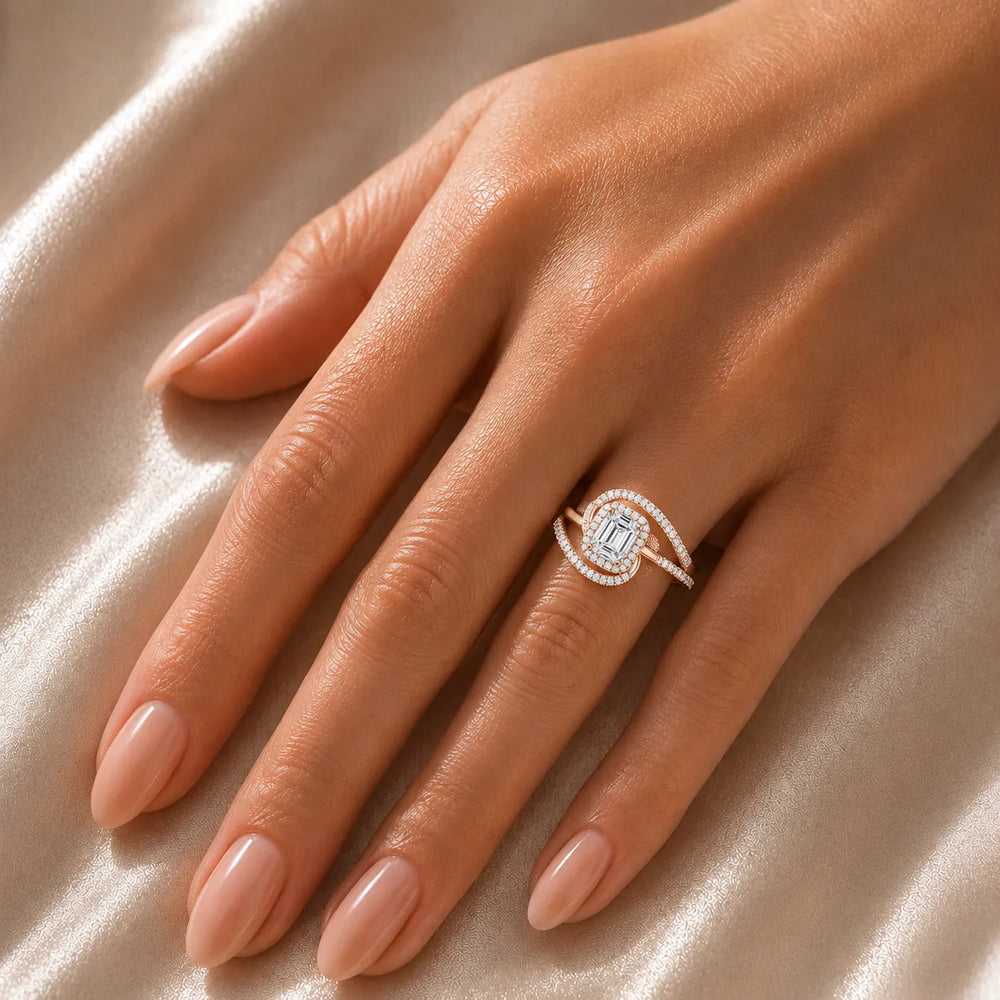 Oval Radiance Twist Engagement Ring