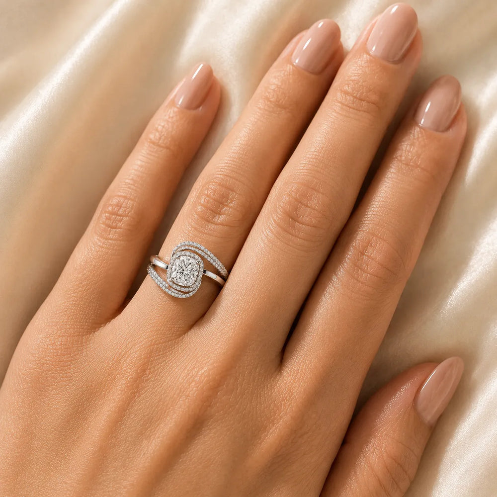 Oval Radiance Twist Engagement Ring