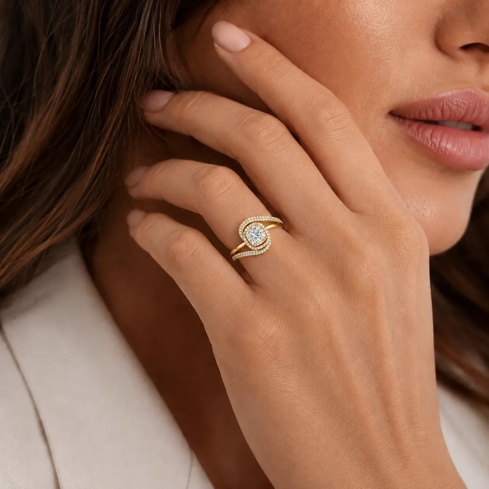 Oval Radiance Twist Engagement Ring