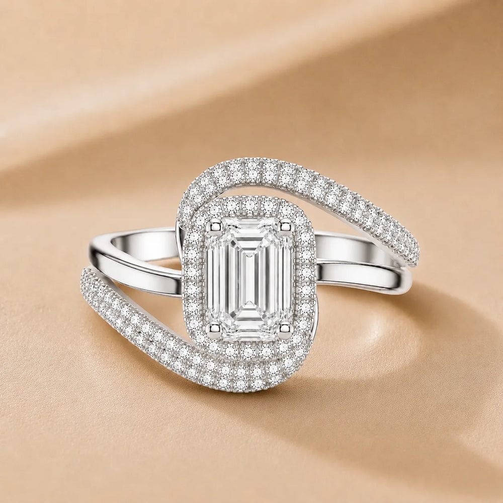 Oval Radiance Twist Engagement Ring