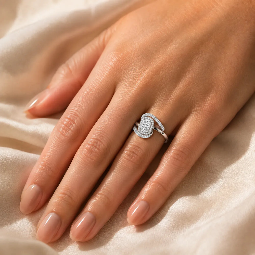 Oval Radiance Twist Engagement Ring