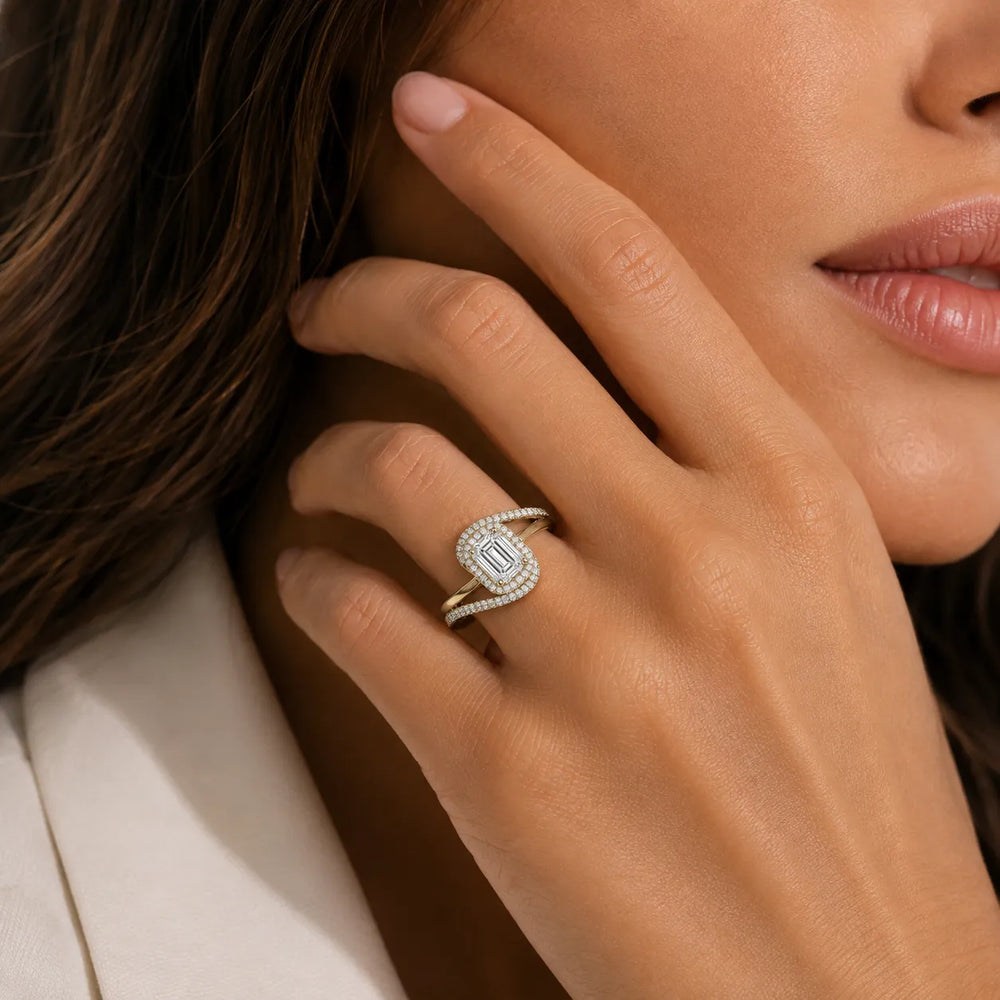 Oval Radiance Twist Engagement Ring