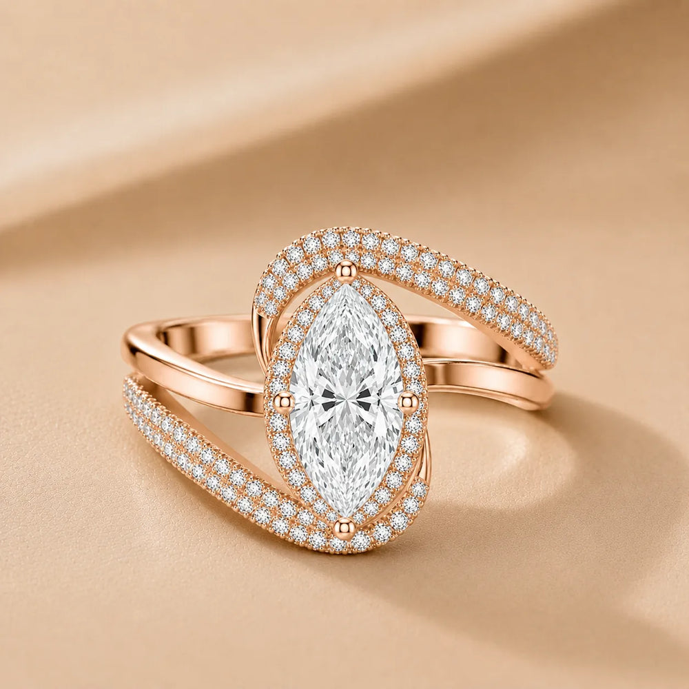 Oval Radiance Twist Engagement Ring