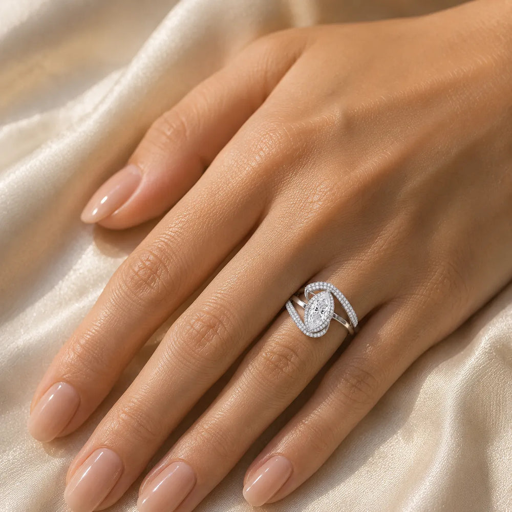 Oval Radiance Twist Engagement Ring