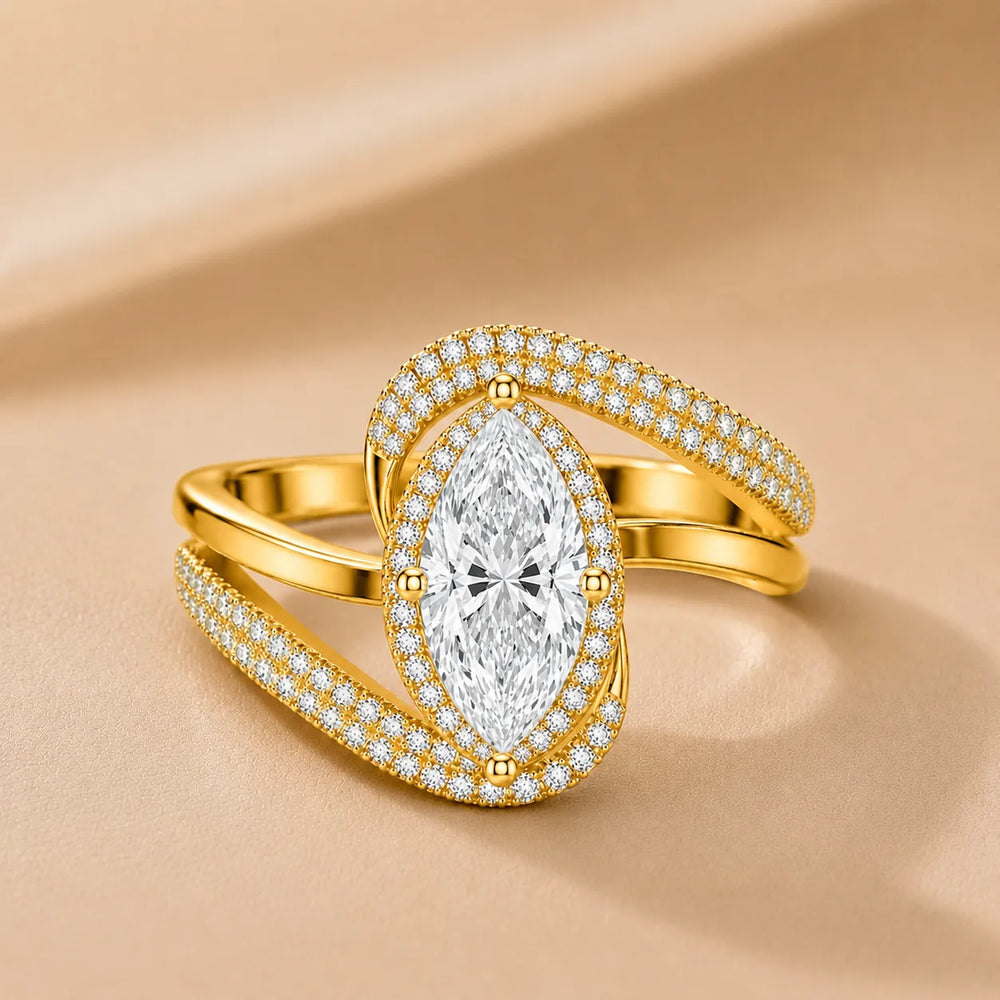 Oval Radiance Twist Engagement Ring