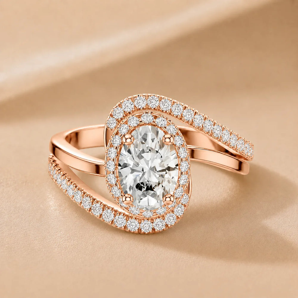Oval Radiance Twist Engagement Ring