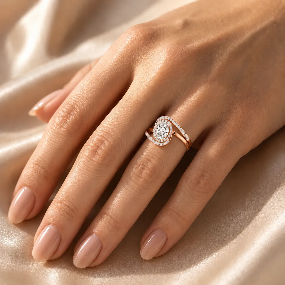 Oval Radiance Twist Engagement Ring