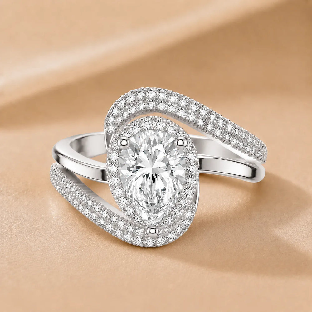 Oval Radiance Twist Engagement Ring