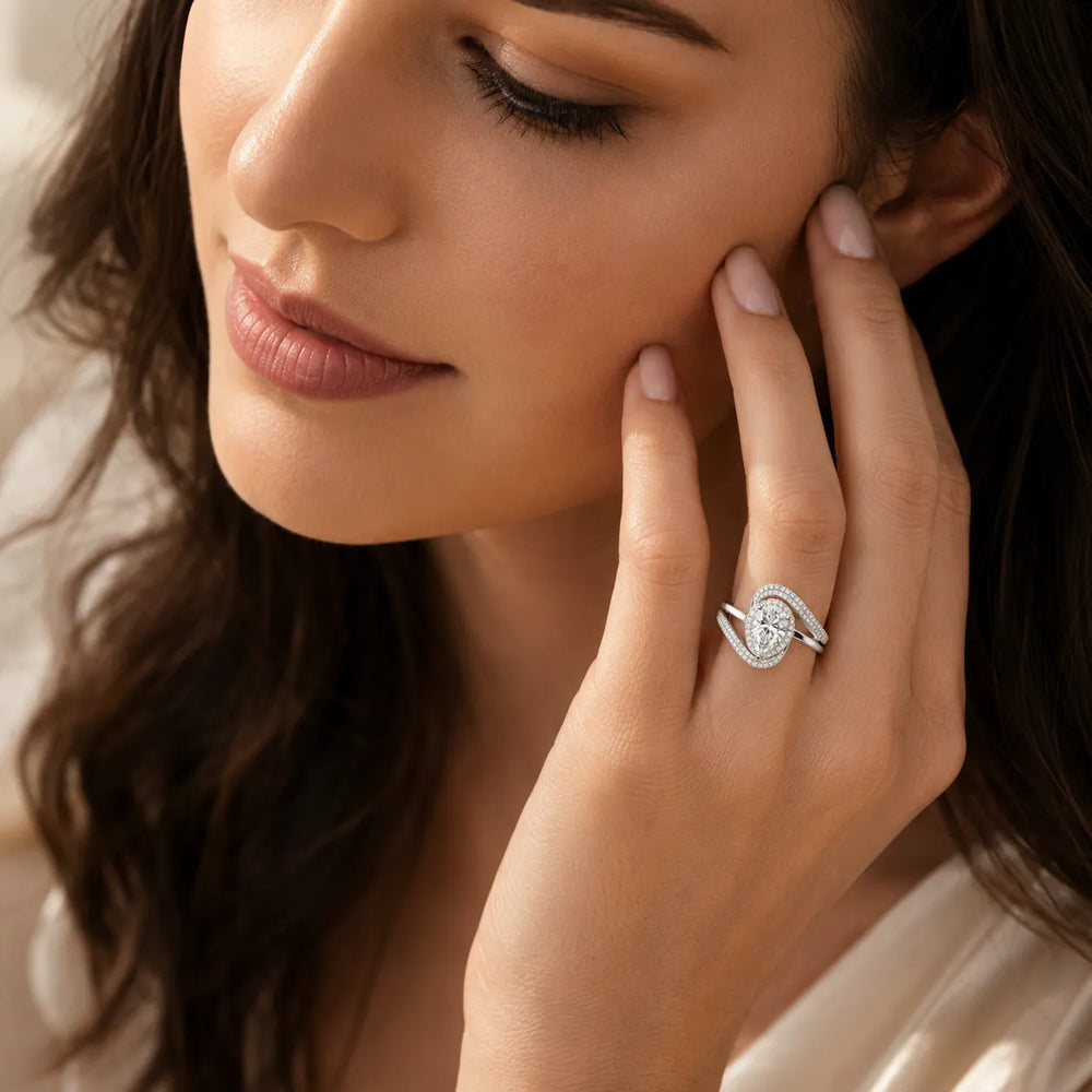 Oval Radiance Twist Engagement Ring