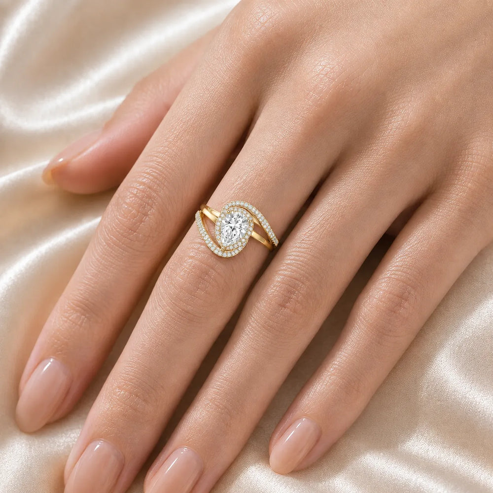 Oval Radiance Twist Engagement Ring