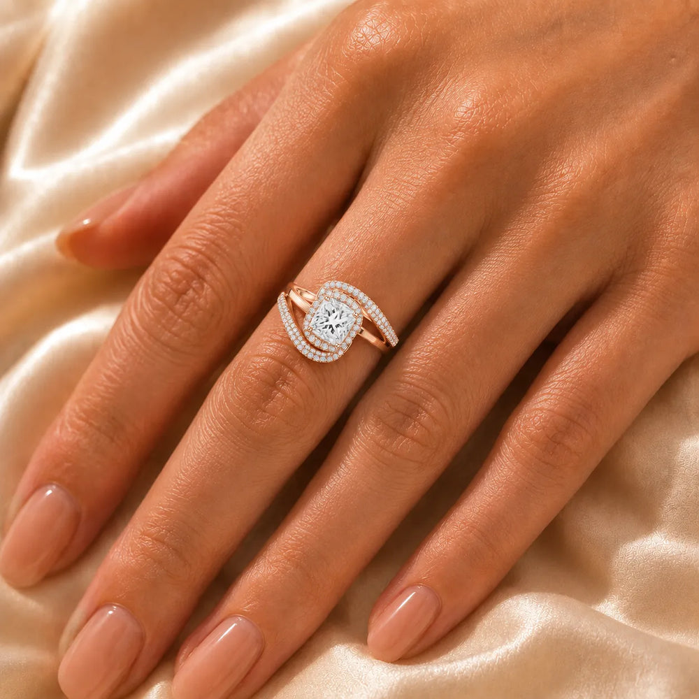 Oval Radiance Twist Engagement Ring