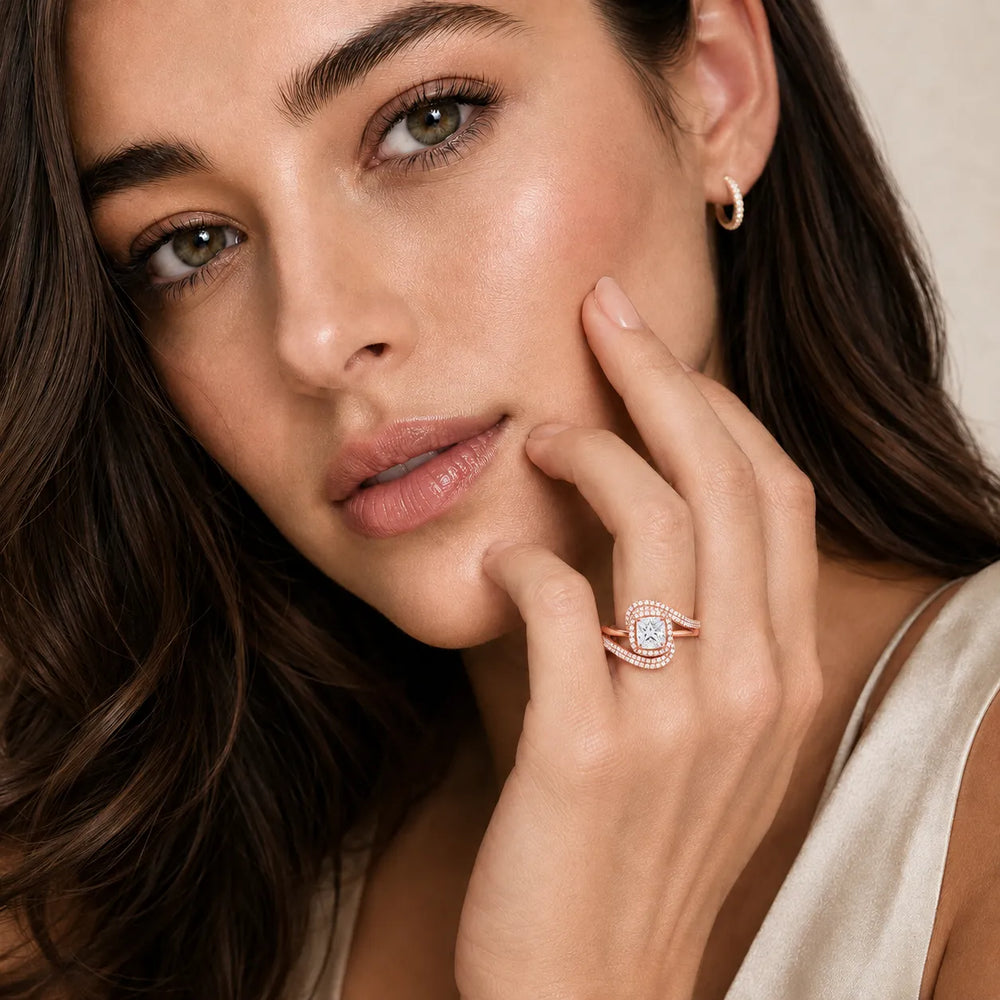 Oval Radiance Twist Engagement Ring