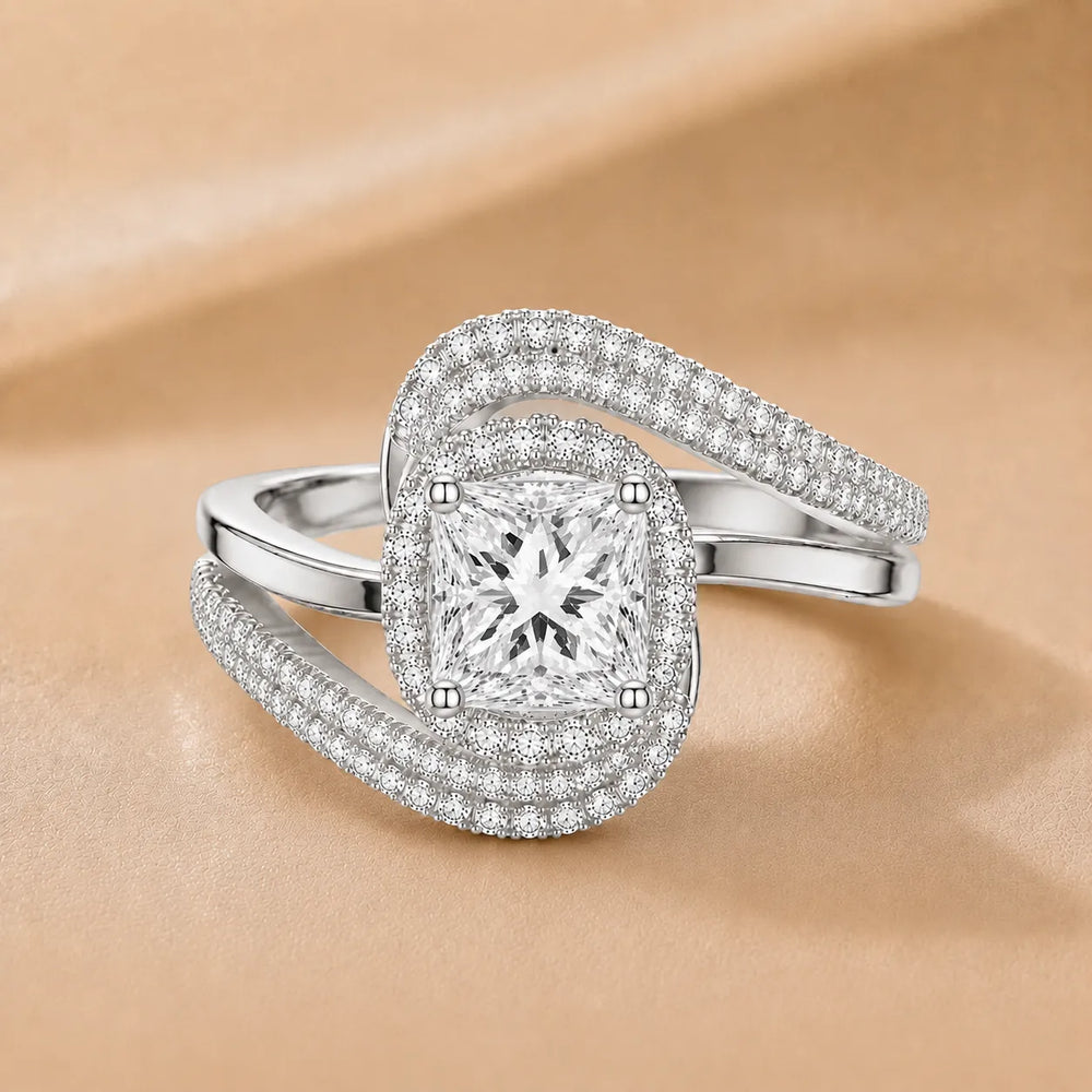 Oval Radiance Twist Engagement Ring