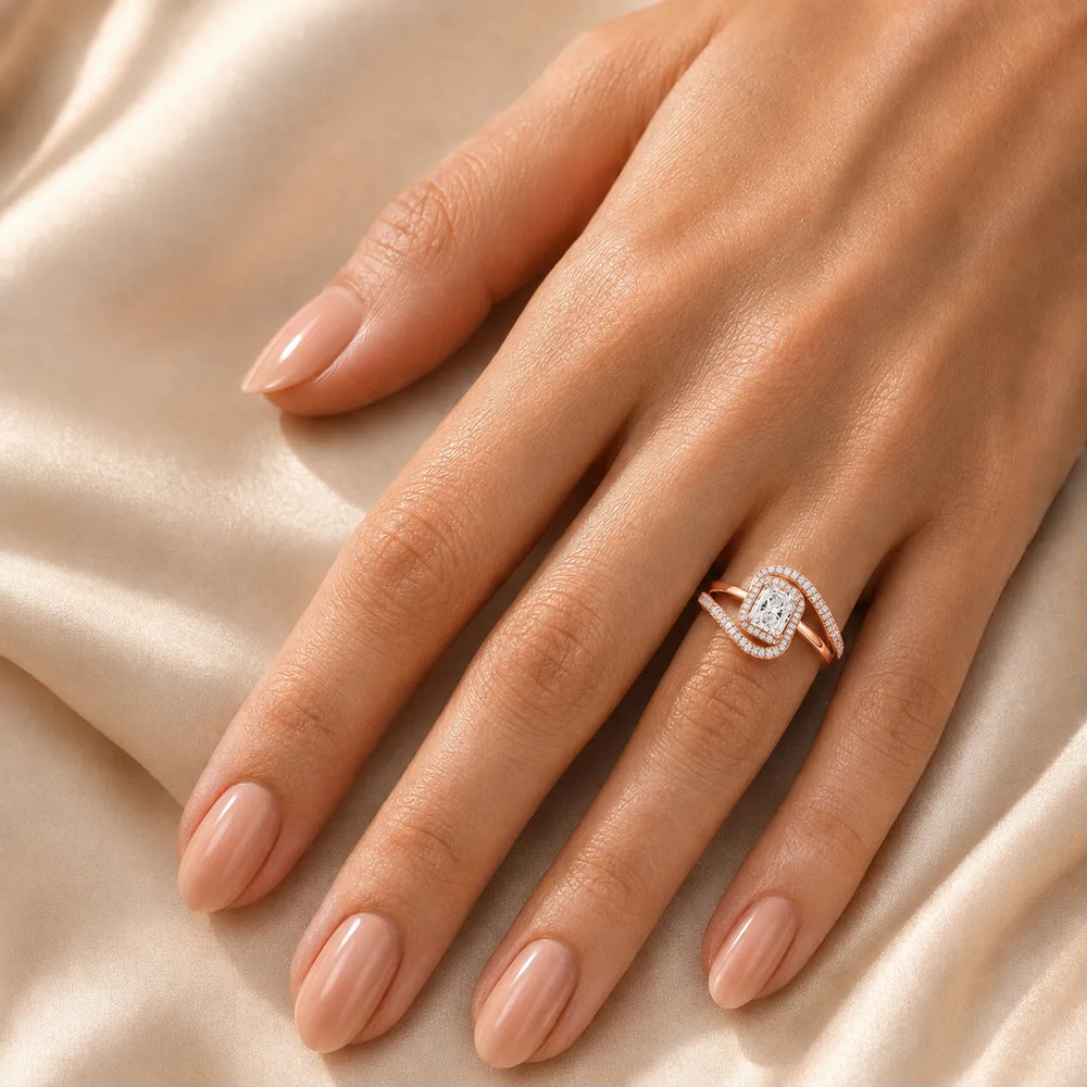 Oval Radiance Twist Engagement Ring