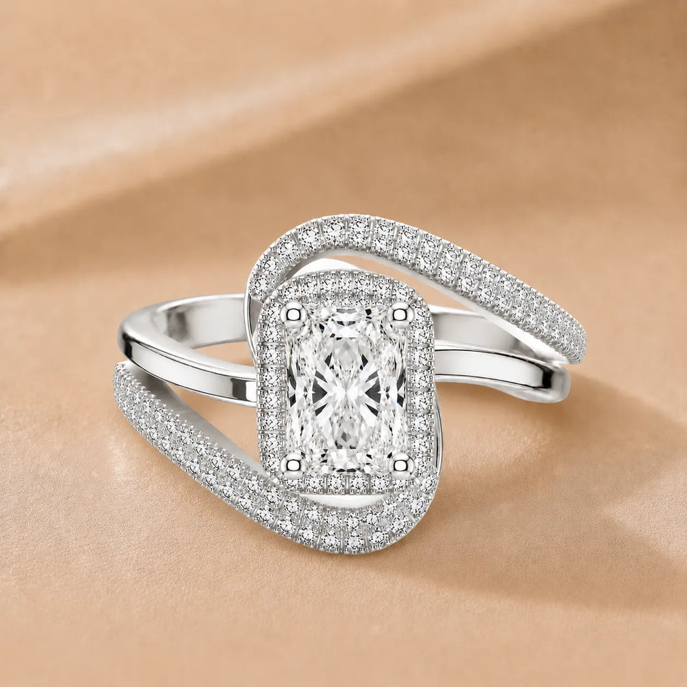 Oval Radiance Twist Engagement Ring
