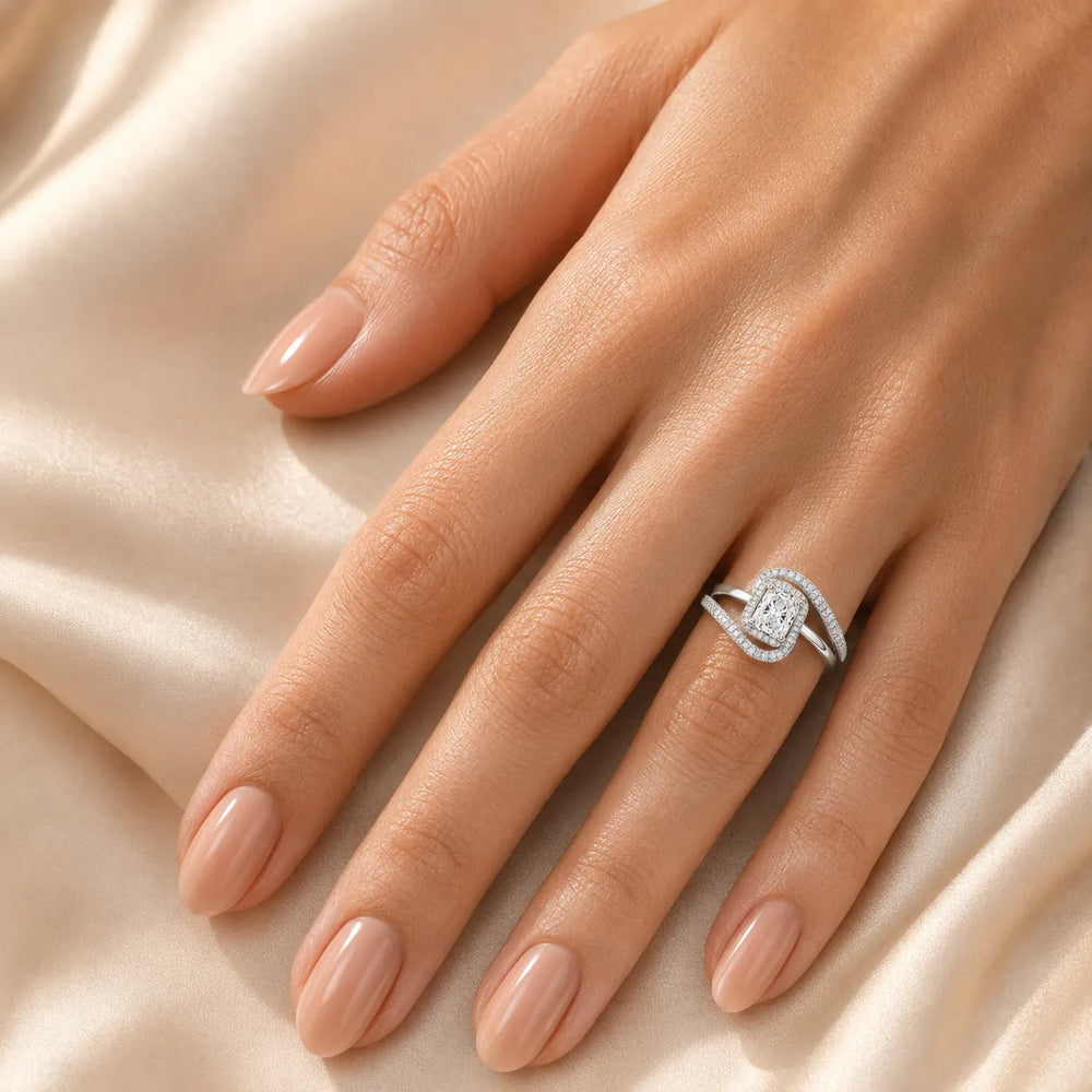 Oval Radiance Twist Engagement Ring