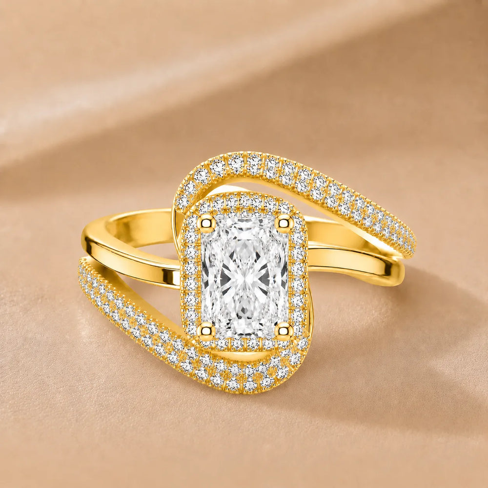 Oval Radiance Twist Engagement Ring