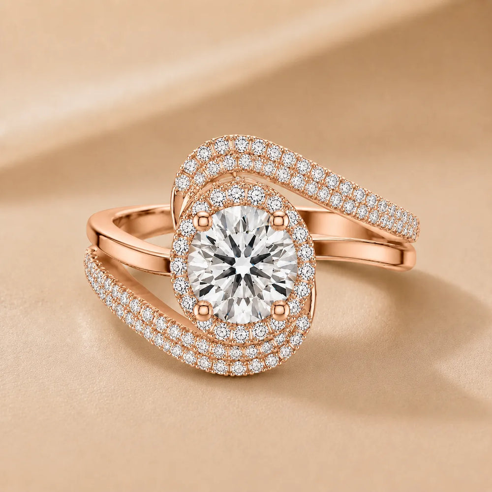 Oval Radiance Twist Engagement Ring