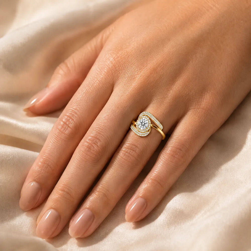 Oval Radiance Twist Engagement Ring
