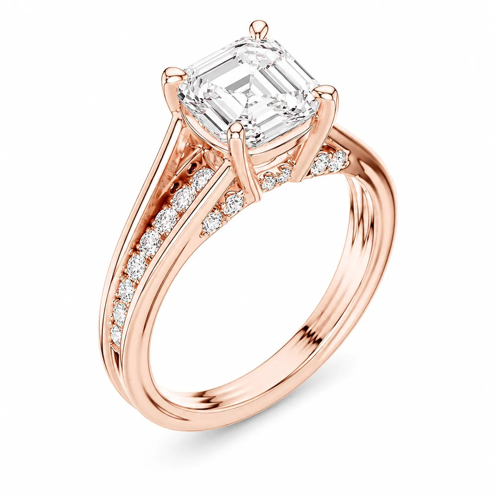 Step-Cut Harmony Radiance Halo Ring