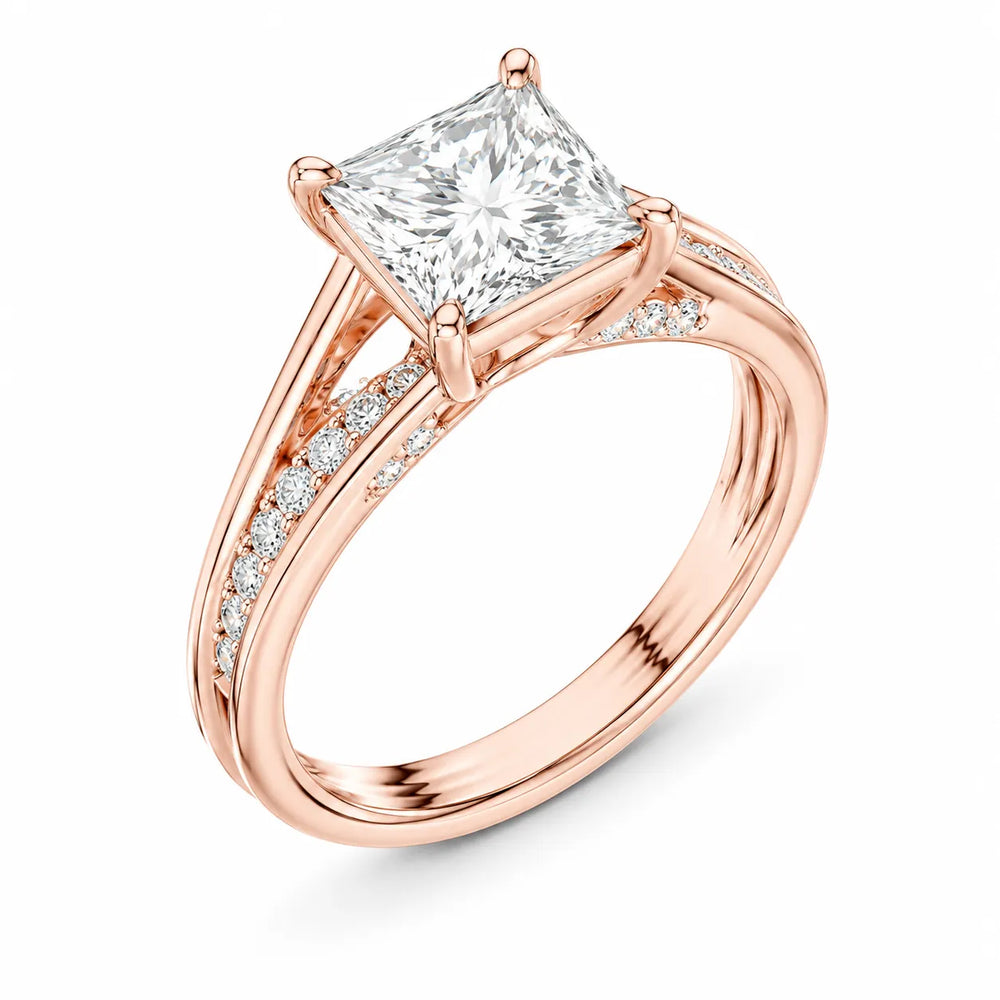 Step-Cut Harmony Radiance Halo Ring