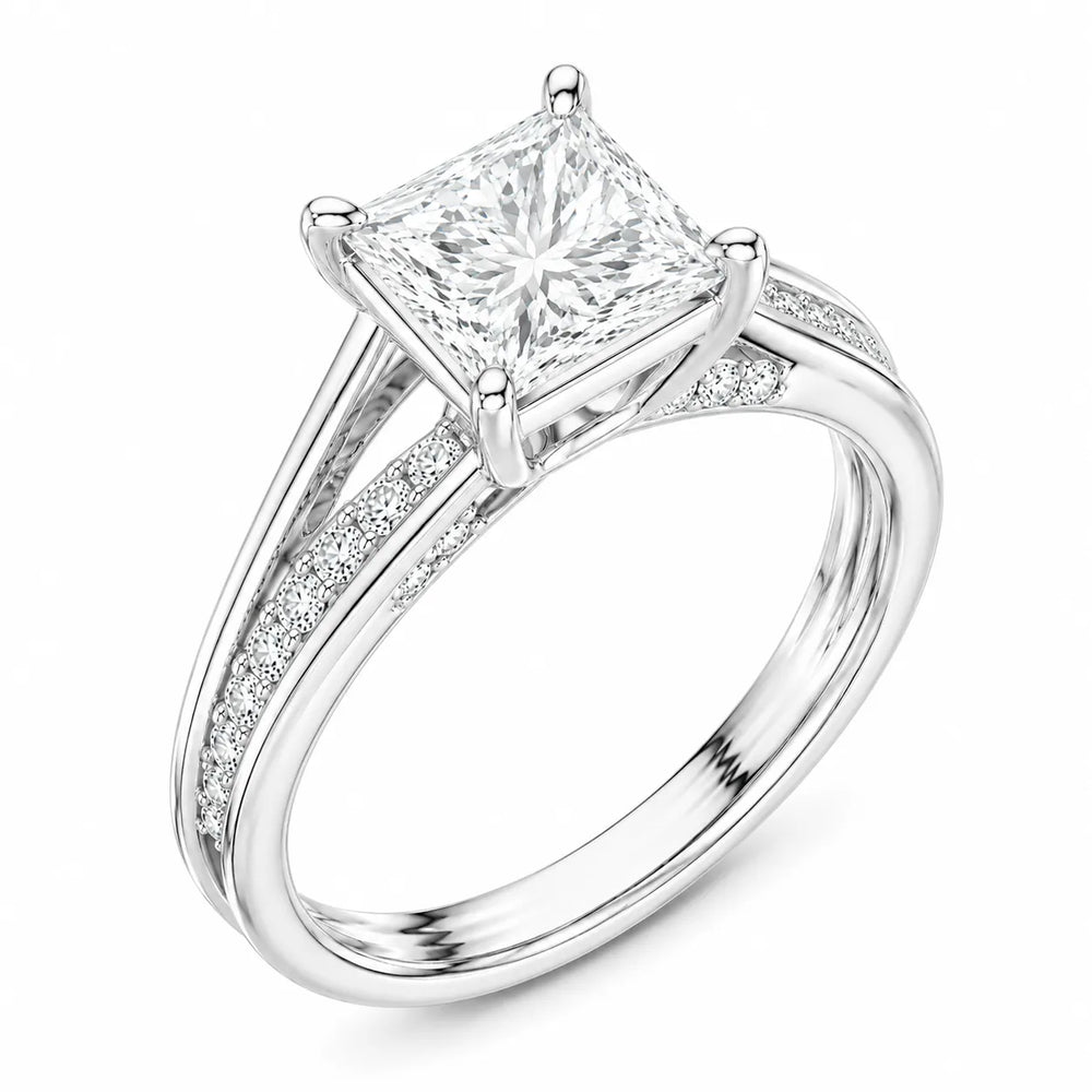 Step-Cut Harmony Radiance Halo Ring