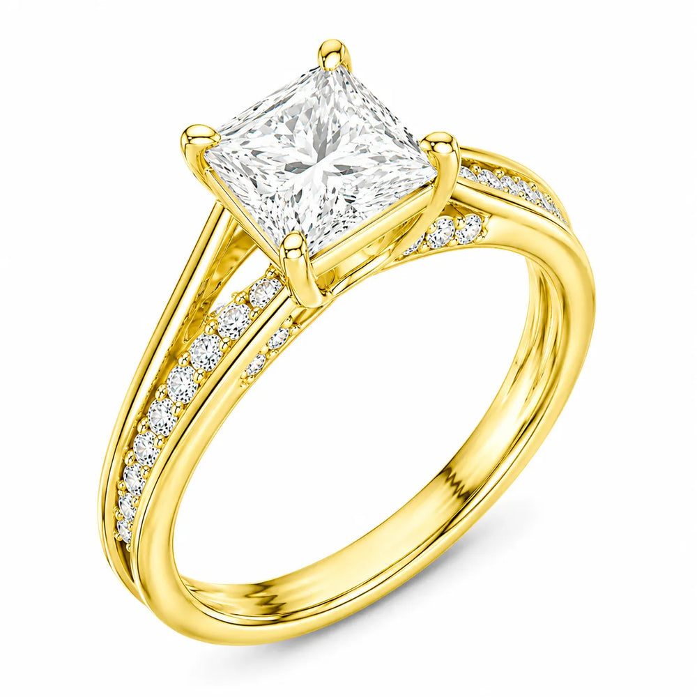 Step-Cut Harmony Radiance Halo Ring