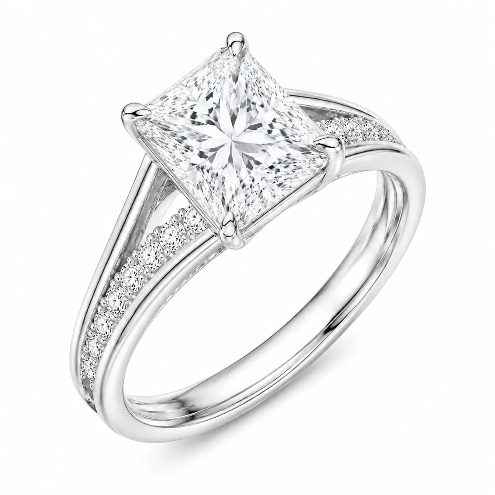 Step-Cut Harmony Radiance Halo Ring