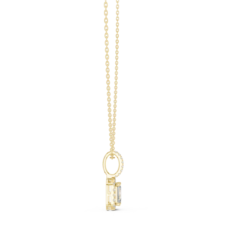 Emerald Halo Necklace Radiance Pendant