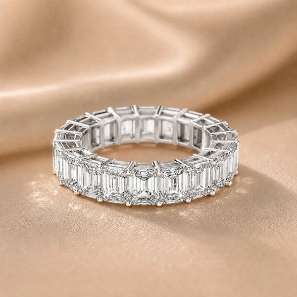 The Regal Radiance Emerald-Cut Diamonds Eternity Band