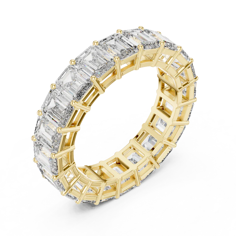The Regal Radiance Emerald-Cut Diamonds Eternity Band