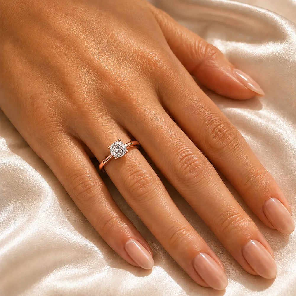 Romantic Solitaire Ring with Elegant Prong Setting