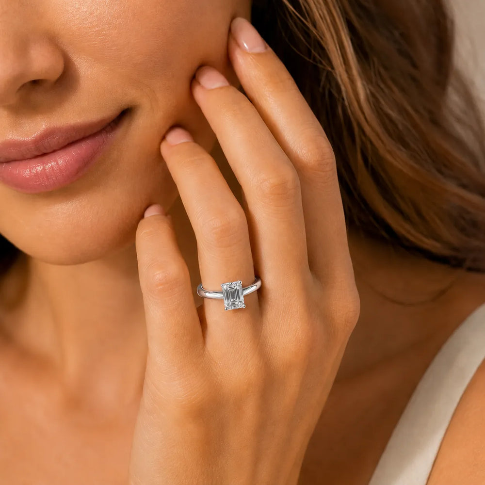 Romantic Solitaire Ring with Elegant Prong Setting