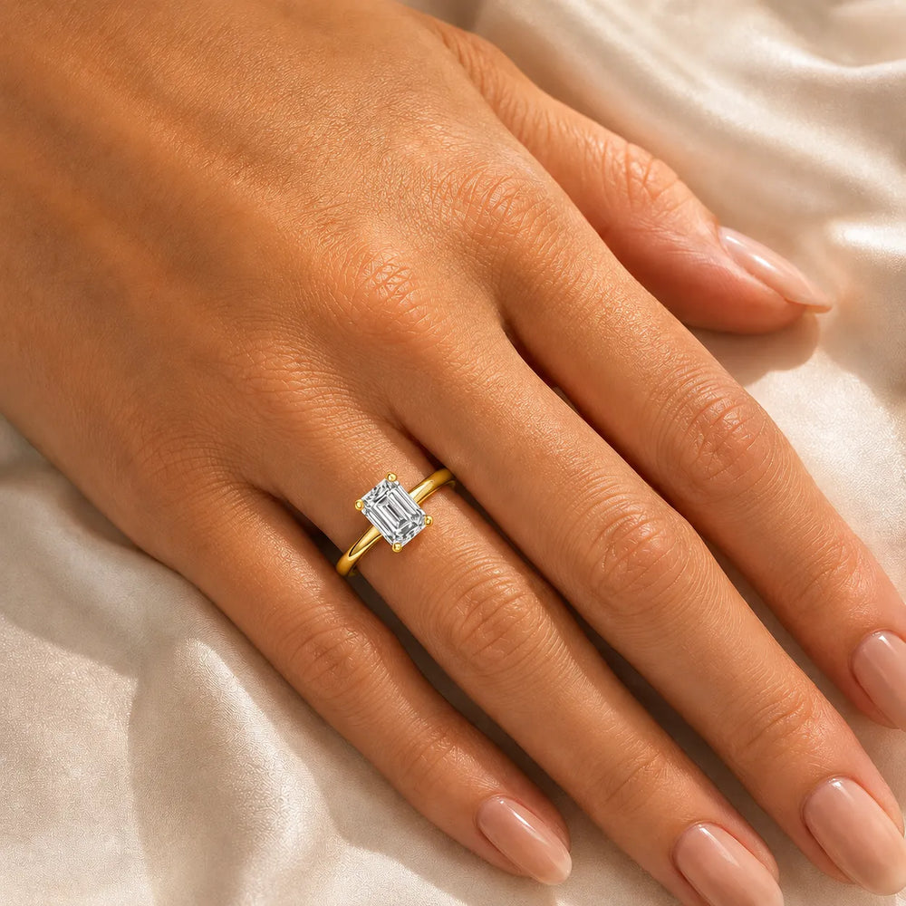 Romantic Solitaire Ring with Elegant Prong Setting