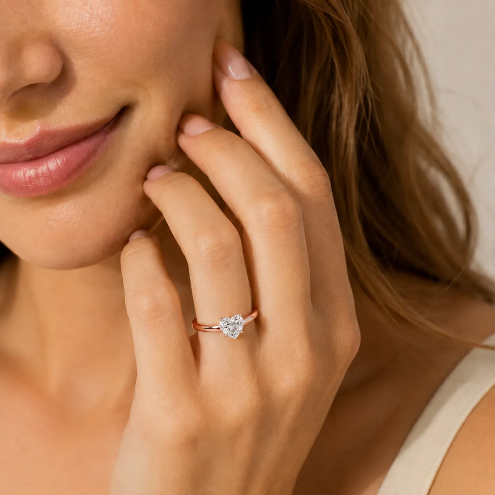 Romantic Solitaire Ring with Elegant Prong Setting