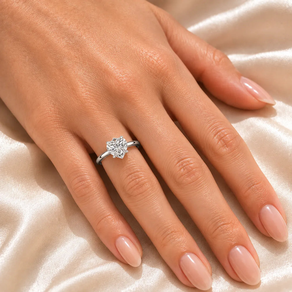 Romantic Solitaire Ring with Elegant Prong Setting