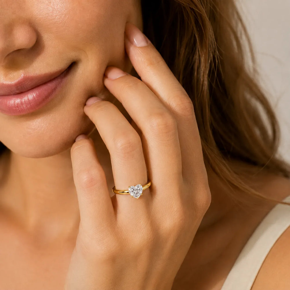 Romantic Solitaire Ring with Elegant Prong Setting