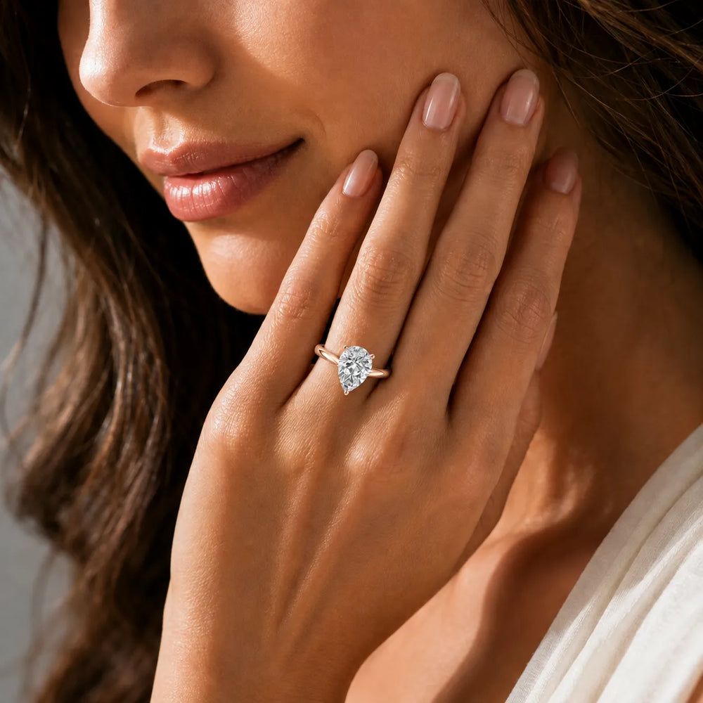 Romantic Solitaire Ring with Elegant Prong Setting