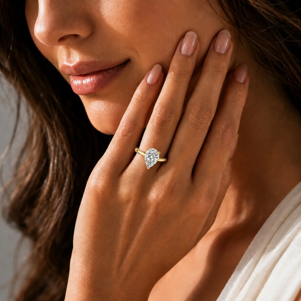 Romantic Solitaire Ring with Elegant Prong Setting