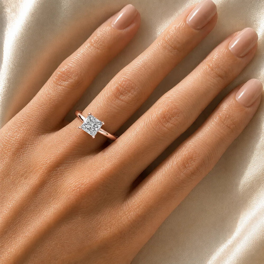 Romantic Solitaire Ring with Elegant Prong Setting